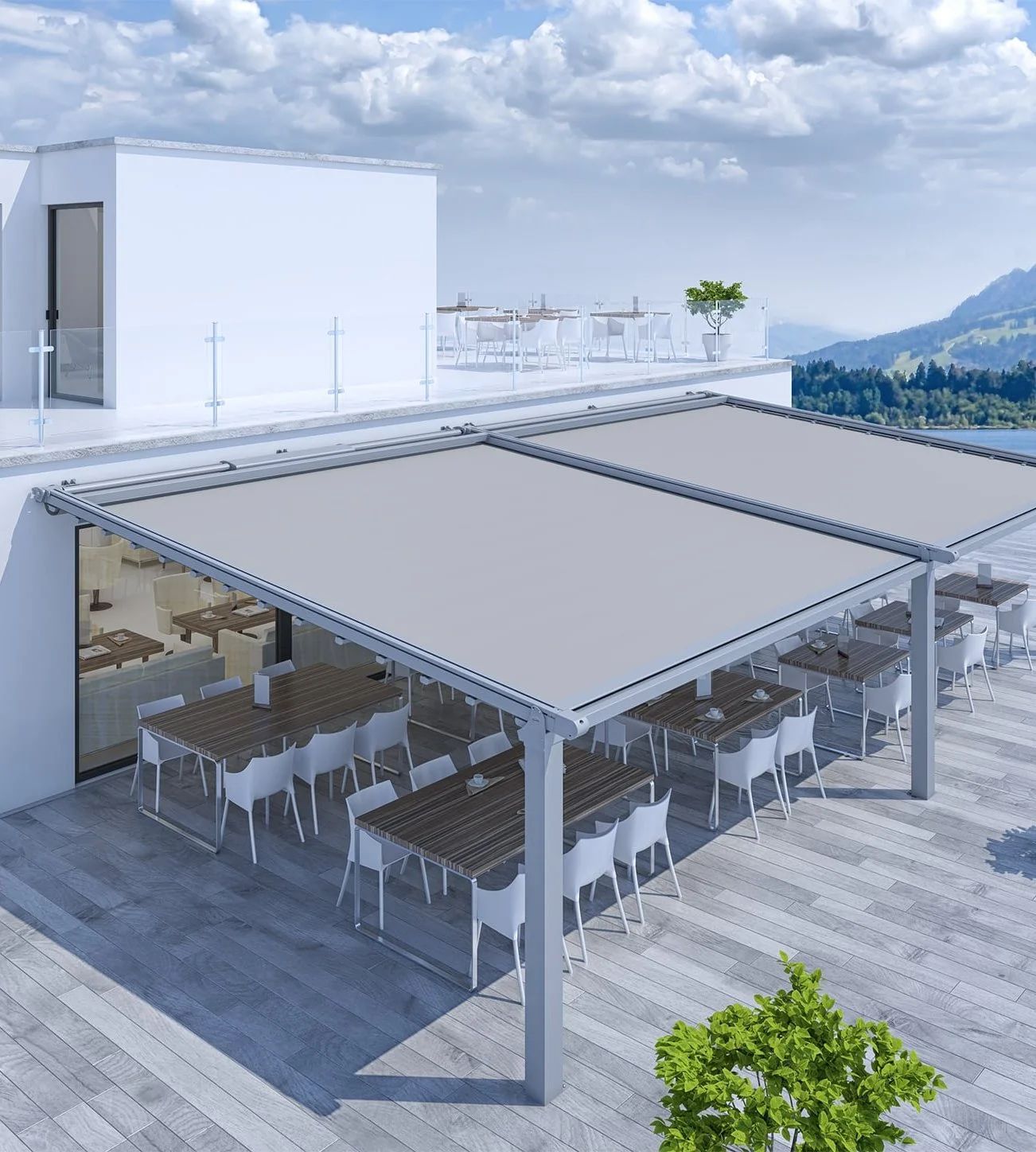 KADECO Pergola Modell 690 Wandbefestigung