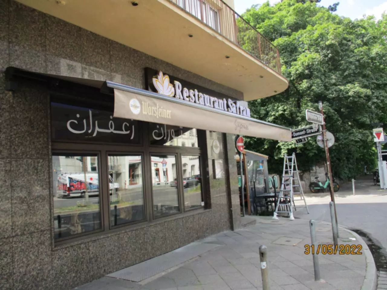 Restaurant Safran in Düsseldorf mit neuer Markise